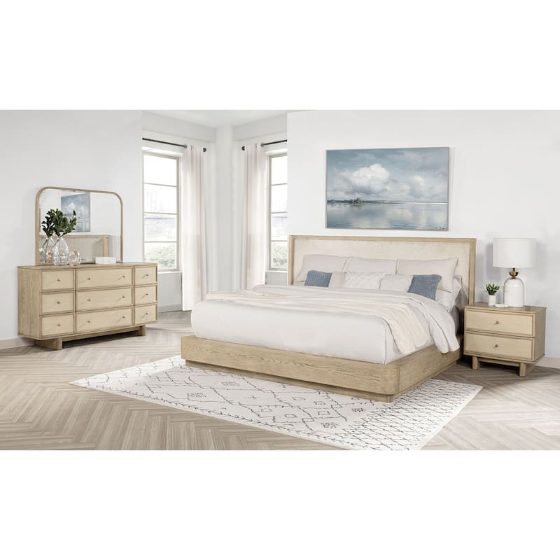 Kailani Bedroom Set Beige Oak - California King - 4 Piece