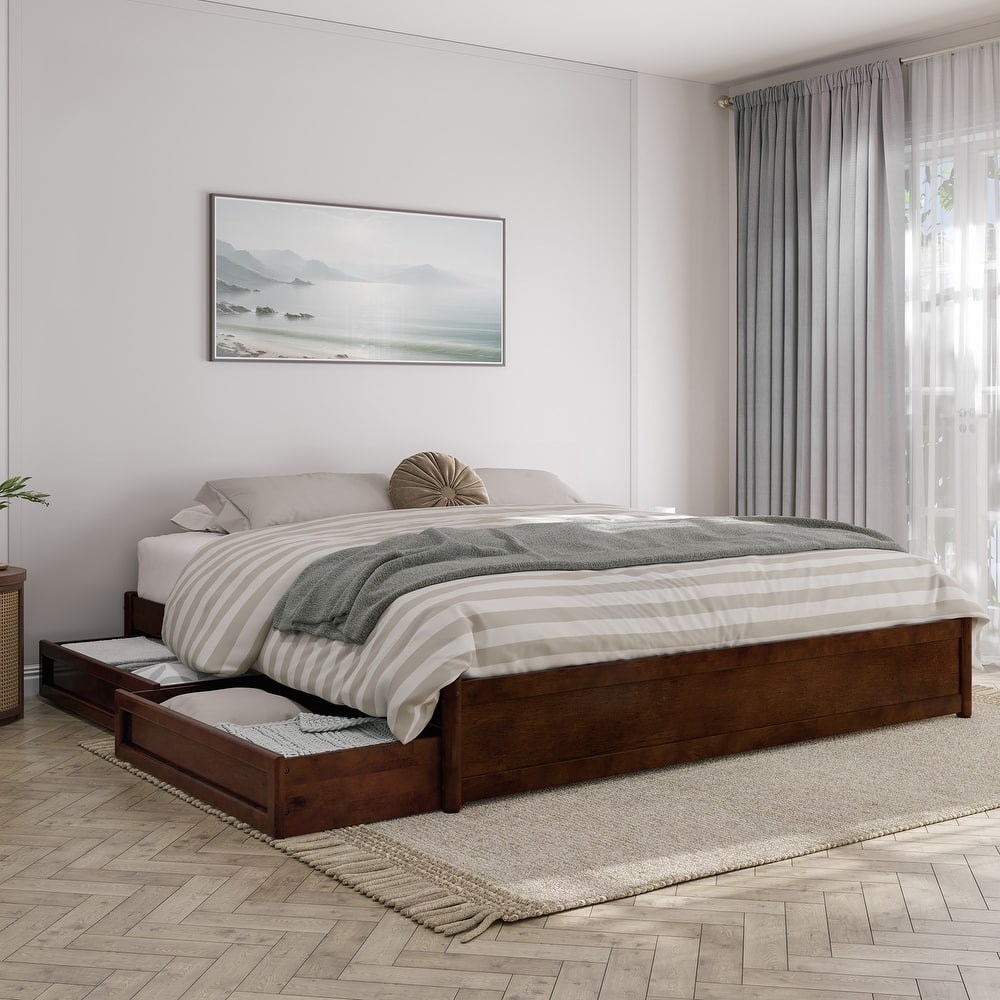 Barcelona Panel Platform Bed with Storage Drawers