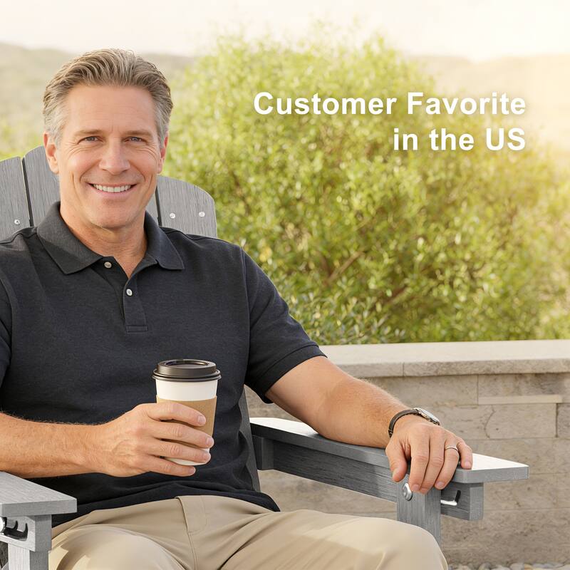 Glider Adirondack Patio Chair, 3-Position Adjust Smooth Motion Chair