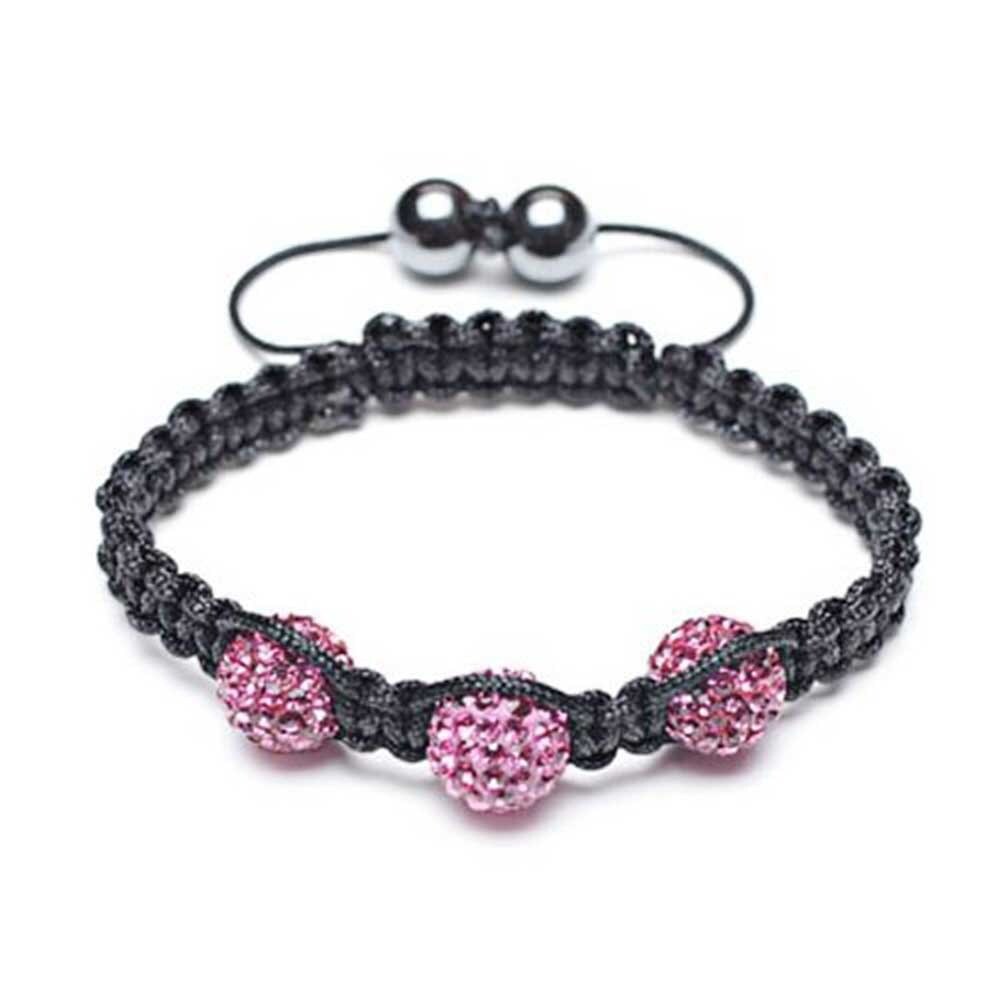 Shop Fuchsia Pink Pave Crystal Ball Shamballa Inspired Bracelet
