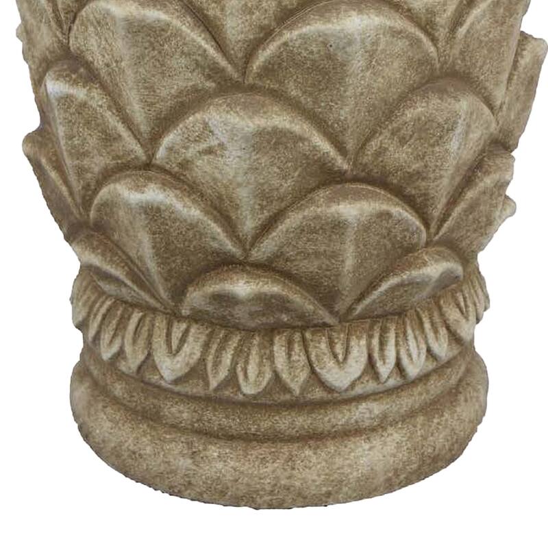 Rumi Accent Planter, Sculptured Pine Cone Brown Terracotta 14 Inch