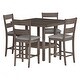 preview thumbnail 2 of 10, CorLiving Tuscany Washed Grey Counter Height Dining Set 5pc