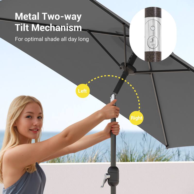 BONOSUKI 6.5x6.5Ft Patio Market Umbrella Weather-Resistant Frame