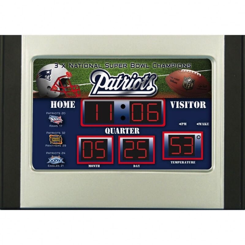 Shop New England Patriots Scoreboard Desk Alarm Clock Overstock 22068359