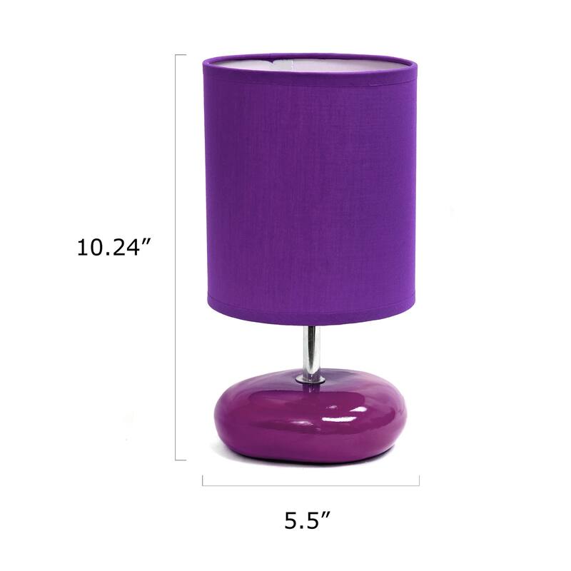 10.24 in. Purple Finish Table Lamp with Purple Shade, Sturdy Table Lamp for Living Rooms and Bedrooms