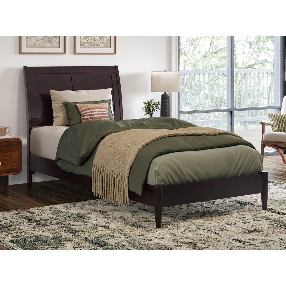 Valencia Solid Wood Low Profile Sleigh Platform Bed