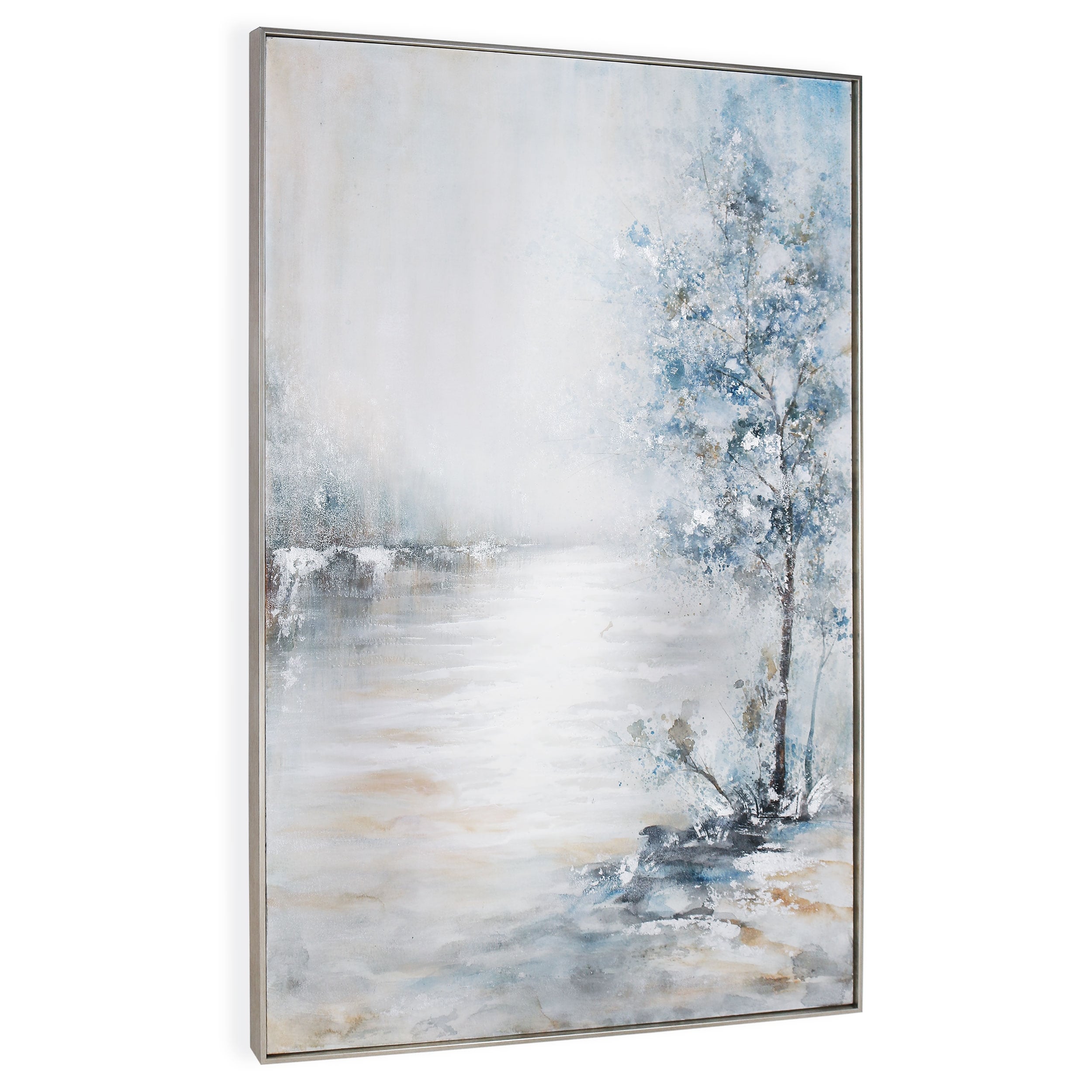 Shop Blue Meadow Hand Painted Monochromatic Blue Landscape On