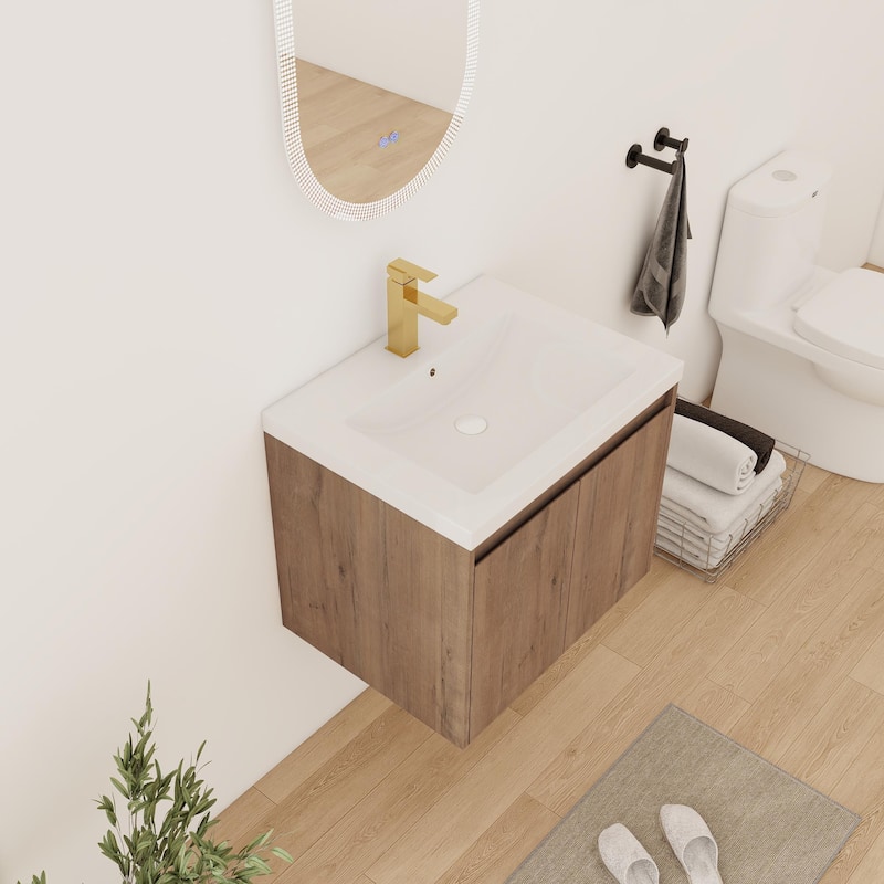 Bathroom Vanity With Sink In 24/36/48 Inch, Floating Bathroom Vanity With Soft Close Door