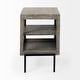 preview thumbnail 3 of 22, Arelius Light Brown Solid Wood w/ Black Metal Frame End/Side Table