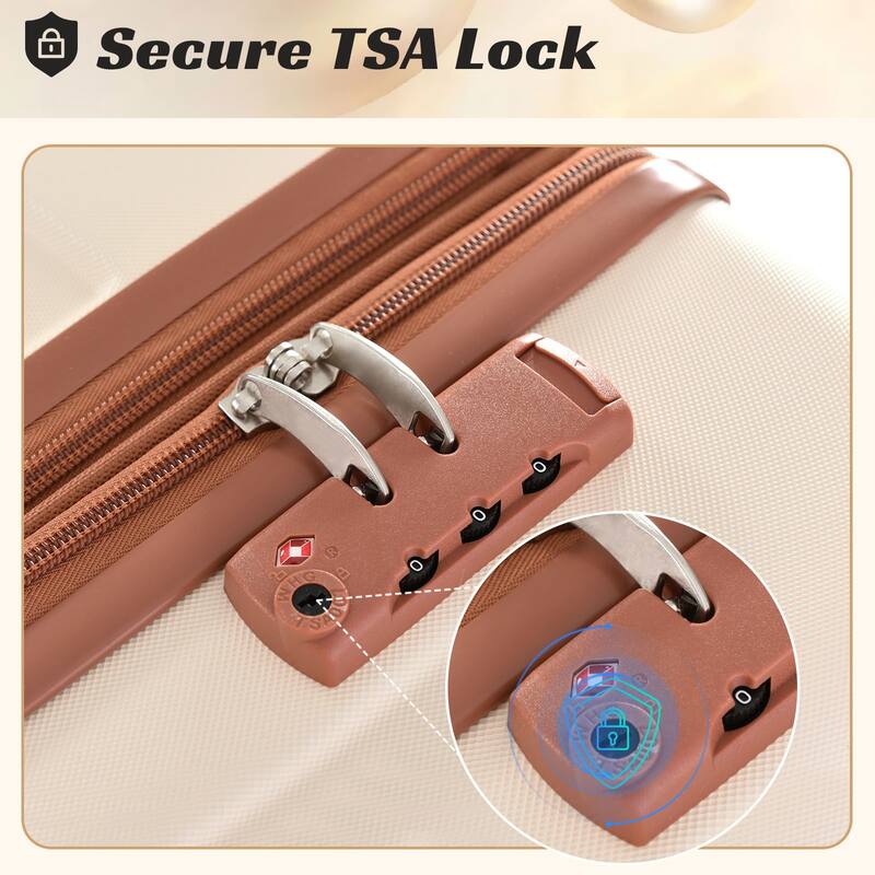 Luggage 3 Piece Sets Expandable Hardside Lightweight Suitcase with Double Spinner Wheels TSA Lock, for Men and Women