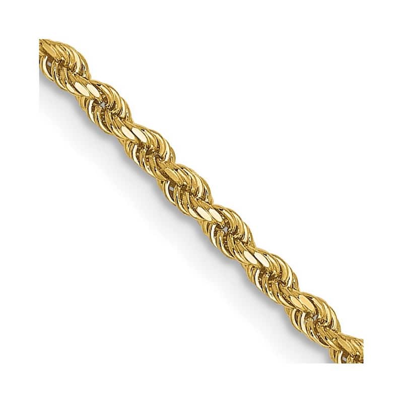 Curata 14k Yellow Gold Lobster Claw Closure Valu plus 1.75mm Sparkle Cut Chain Bracelet