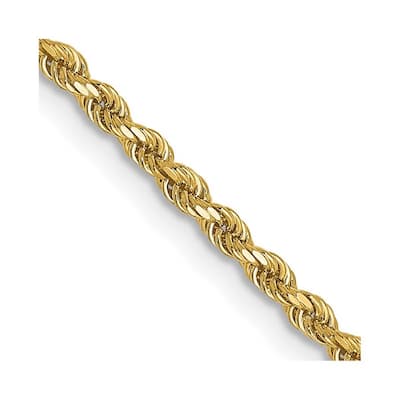 Curata 14k Yellow Gold Lobster Claw Closure Valu plus 1.75mm Sparkle Cut Chain Bracelet