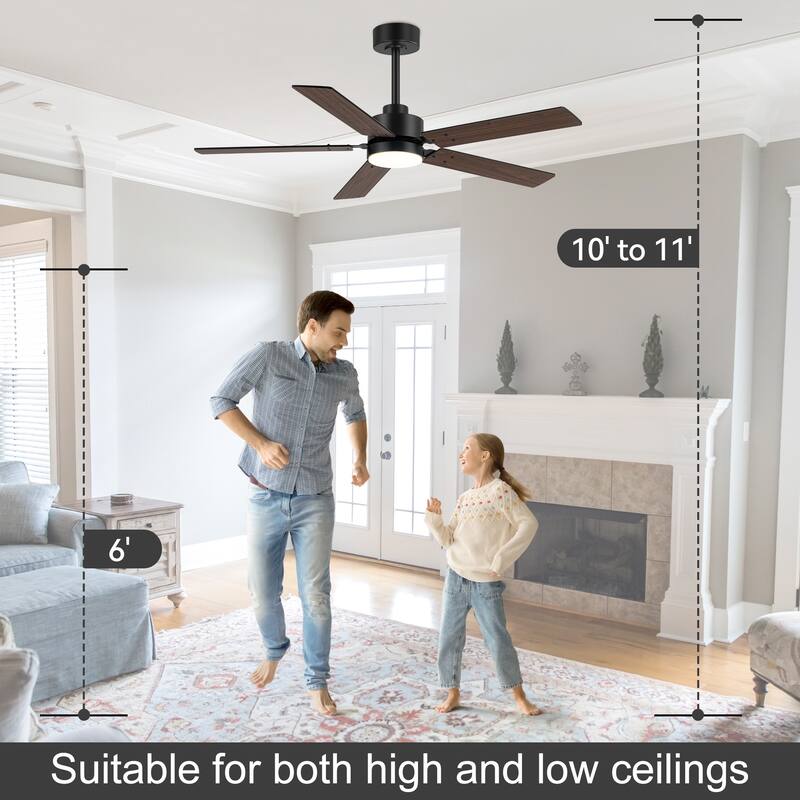 42/48/52/56/62-IN LED Ceiling Fan with Light Kit and Remote(5/7-Blade)