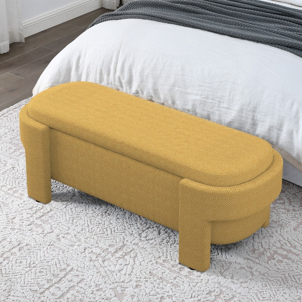 Fabric Upholstered Bench with Large Storage Space for the Living Room, Entryway and Bedroom