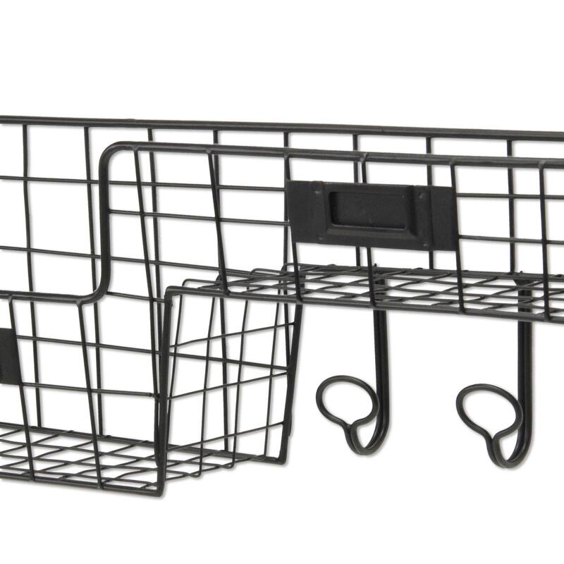 Metal Wall Hook and Shelf Organizer - 22"