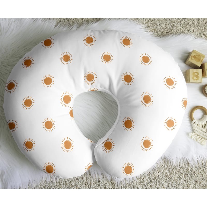 Sweet Jojo Designs Orange White Boho Sun Boy Girl Gender Neutral Nursing Breastfeeding (Pillow Cover Pillow Not Included) Orange