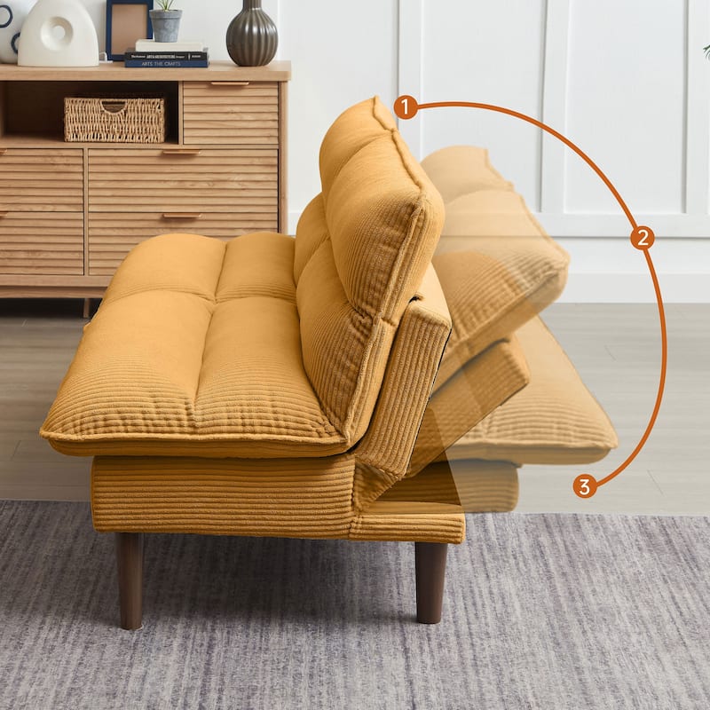 72.4" Armless Futon Sofa Bed