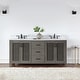 preview thumbnail 90 of 177, Altair Hadiya Bathroom Vanity with Composite Stone Countertop without Mirror 72 inch. - Gray Pine + Matte Black Hardware