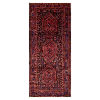 ECARPETGALLERY Hand-knotted Andelz Black Wool Rug - 4'1 x 9'6