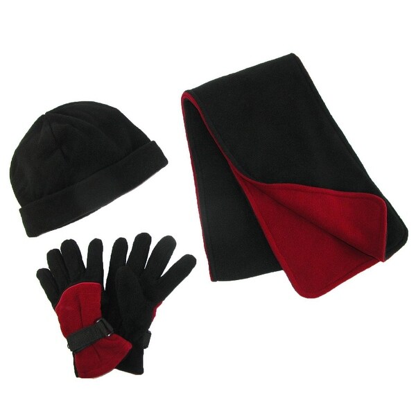 red hat gloves and scarf set