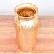 preview thumbnail 3 of 3, Berkware Gold Elegant Wavy Textured Decorative Rose Vase