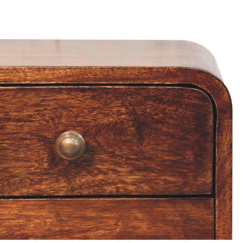 Artisan Furniture Solid Wood Mini Curved California Walnut Wall Mounted Bedside