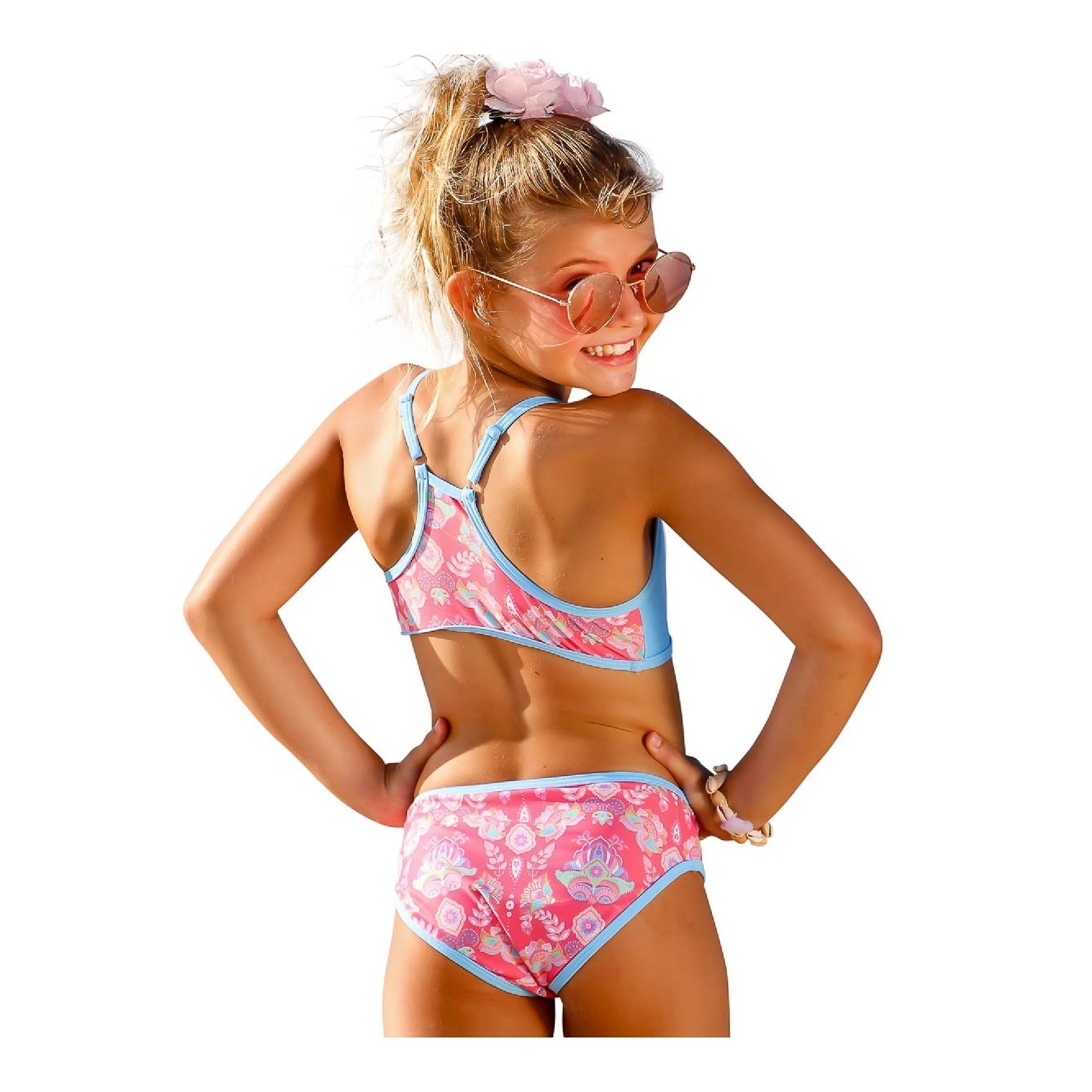 young girls in swimsuit