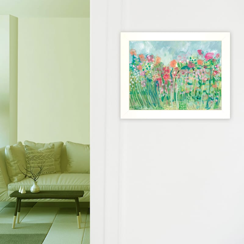 TrendyDecor4U Contemporary "Growing Things I" Framed Print Wall Art by Kait Roberts