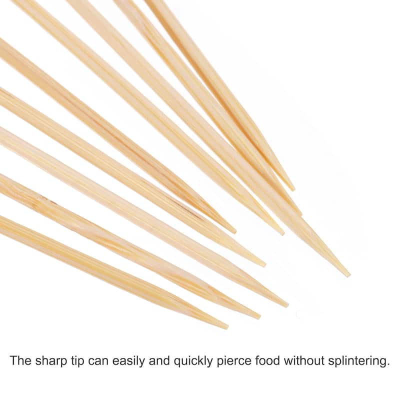 Bamboo Cocktail Toothpicks Red Flat Round Drink Picks Skewer Sticks 200Pcs - 4.72"