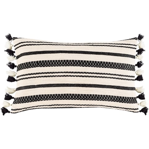 Joni Striped Tassel Lumbar Throw Pillow