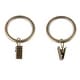 preview thumbnail 1 of 4, InStyleDesign 1-1/4 inch Noise-Canceling Curtain Rings w/Clip (Set of 10)