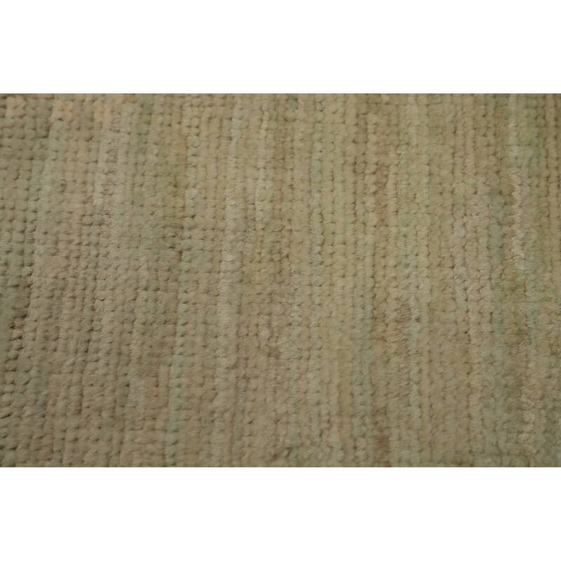 Hand Knotted Oriental 100% Wool Carpet Traditional Floral Green Ziegler Runner Rug - 10' 1'' X 3' 1''