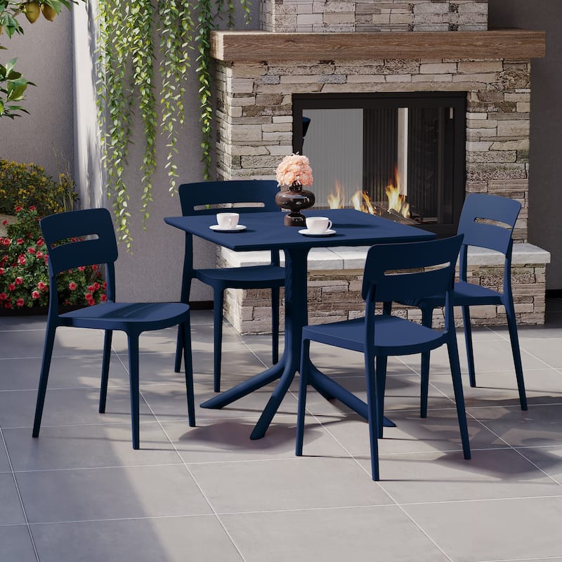 Frond and Form 4-Person Outdoor Square Dining Set