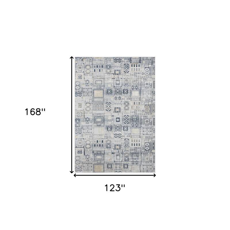 HomeRoots Ikat Contemporary Rectangle Area Rug