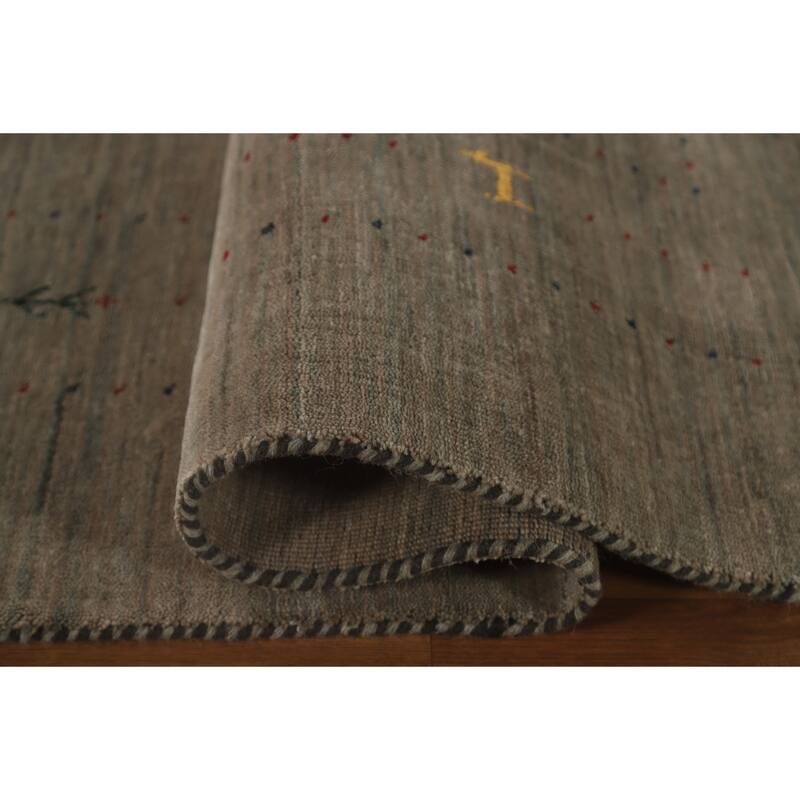 Tribal Gabbeh Indian Area Rug Handmade Wool Carpet - 8'0" x 9'9"