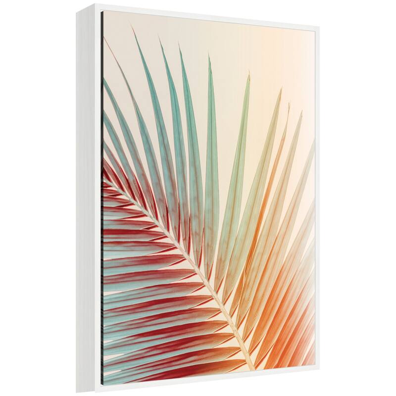 Kate and Laurel Sylvie Spring Palm Framed Canvas by Alicia Bock - 23x33