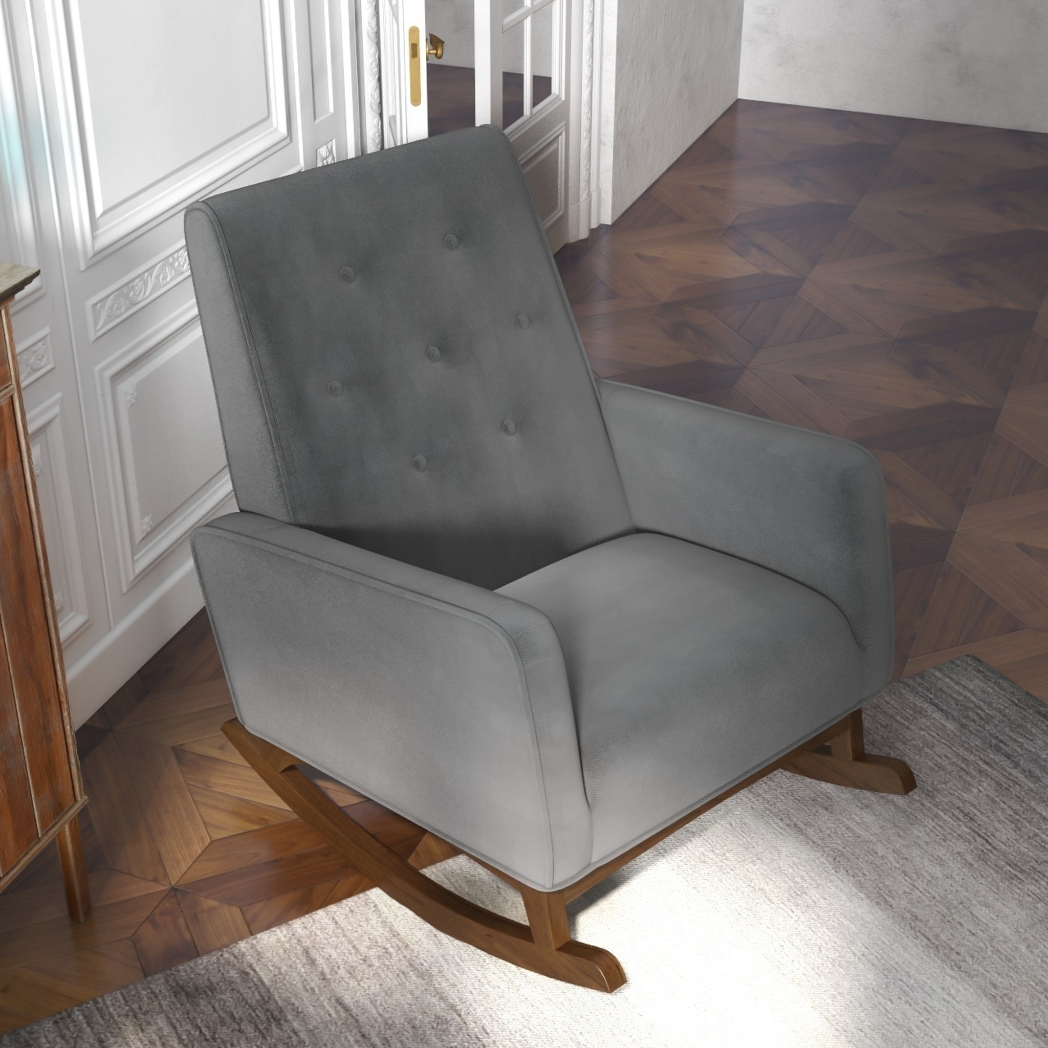 Westbrock Mid Century Modern Glider Rocking Chair for Nursery