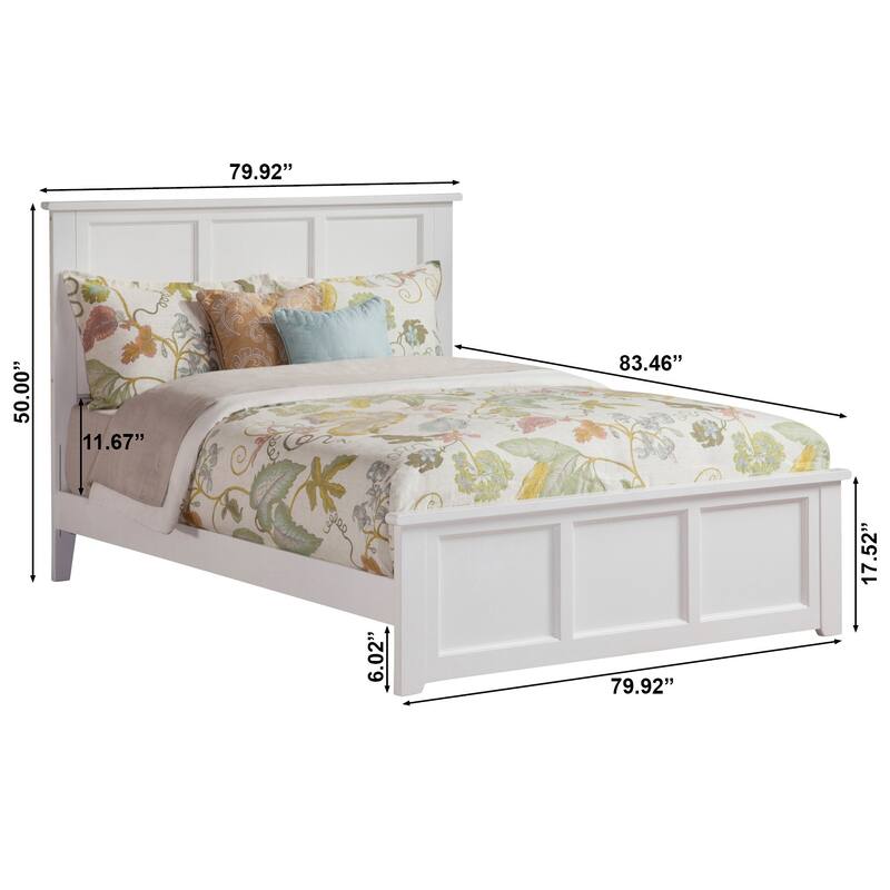 Madison Wood Low Profile Platform Bed with Matching Footboard