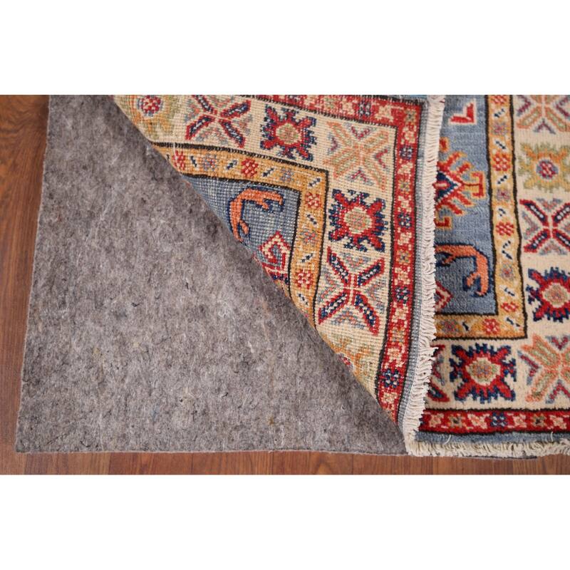 Light Blue Kazak Oriental Foyer Rug Hand-Knotted Wool Carpet - 2'1" x 2'11"