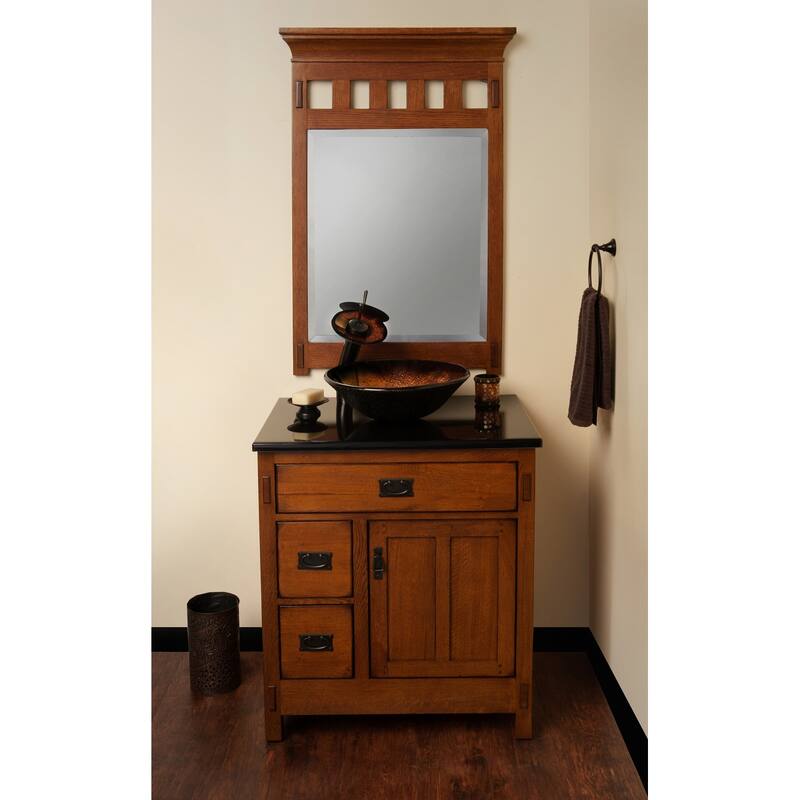 Miseno Hand Painted 17" Glass Vessel Bathroom Sink with Single Hole