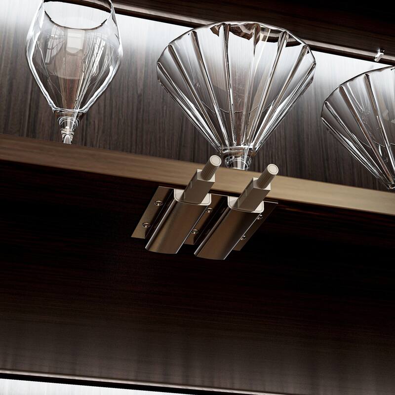 Bookshelves Bookcase Modular Glass Display Cabinet with LED Lights, Dark Wood Storage Combination Cabinet System