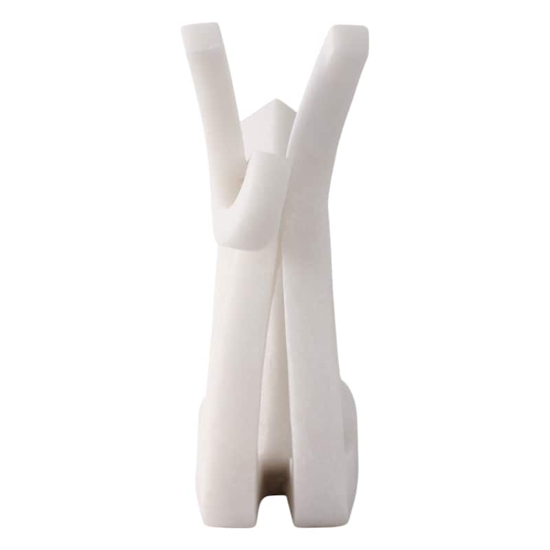Resin Sculpture Modern Ninove Spiral Snail Figurine - 10" White - 12.5" x 3.25" x 9.75"