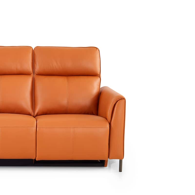 Modern Leather Reclining Sofa with Power Recliners and Head Control