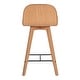 preview thumbnail 4 of 3, Aurelle Home Natina Modern Wood and Leather Counter Stool