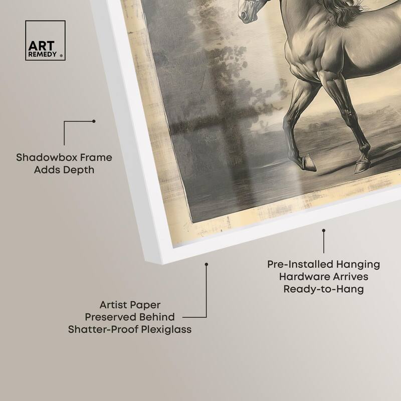 Sketch of a Stallion Shadowbox by Art Remedy