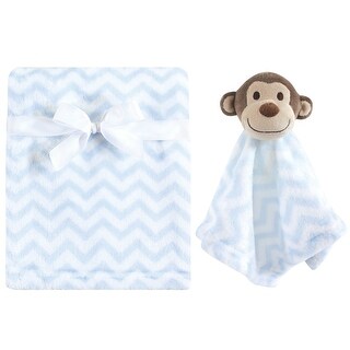 Hudson Baby Infant Boy Plush Blanket with Security Blanket, Blue, One Size - Blue - One Size