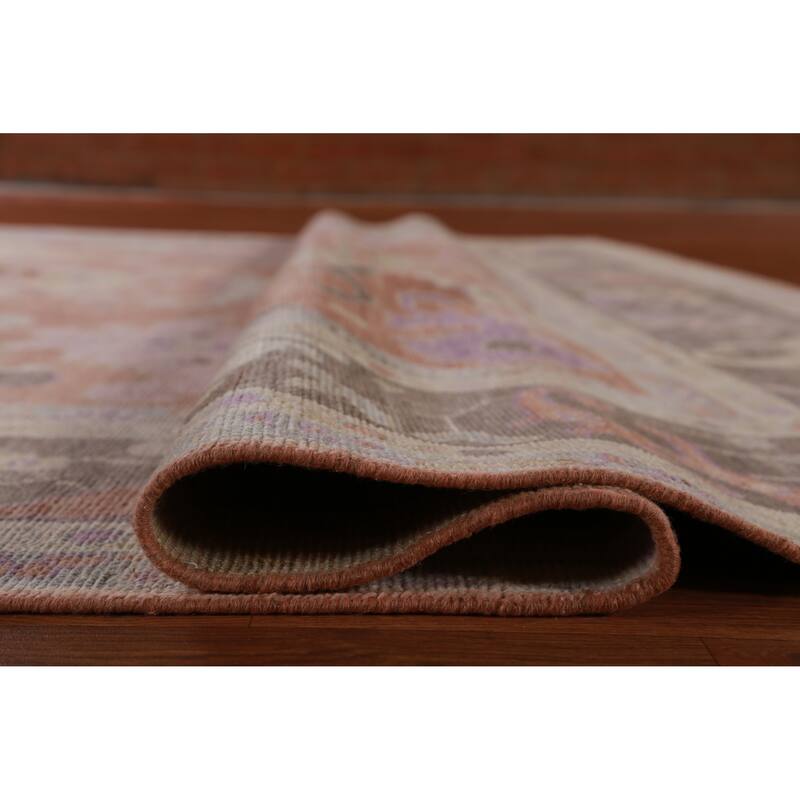 Hand Knotted Oriental 100% Wool Carpet Transitional All-Over Oranges & Rust Oushak Area Rug - 12' 0'' X 8' 11''