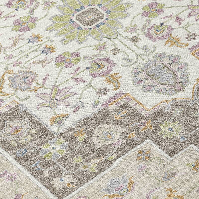 Machine Washable Indoor/ Outdoor Traditional Kolkata Chantille Rug