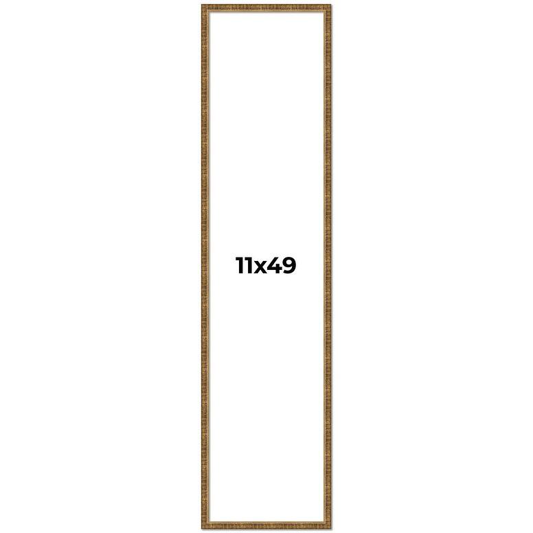 11x49 Frame Gold Solid Wood Picture Frame - Complete Modern Photo