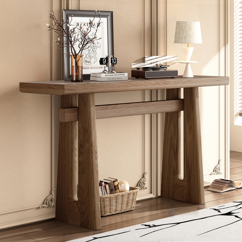 Elegant Console Table with Geometric Silhouette for Living Room Entryway or Hallway Decorative Use